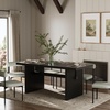 image:imageNathan James Willow Boho Dining Table for 6 with Solid Wood Legs 6Person Natural Wood Light Brown with Bohemian Rattan AccentBlack Oak
