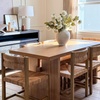 image:imageNathan James Willow Boho Dining Table for 6 with Solid Wood Legs 6Person Natural Wood Light Brown with Bohemian Rattan AccentLight Brown WoodRattan