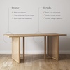image:imageNathan James Willow Boho Dining Table for 6 with Solid Wood Legs 6Person Natural Wood Light Brown with Bohemian Rattan AccentLight BrownRattan