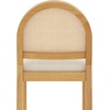 image:imageNathan James Willow Boho Rattan Dining Table Set for 4 Wood Dining Table Set of 4 Upholstered Dining Chairs with Rattan Back and Solid Wood Legs Cream BoucleWarm PineLight BrownRattan