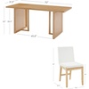 image:imageNathan James Willow Boho Rattan Dining Table Set for 4 Wood Dining Table Set of 4 Upholstered Dining Chairs with Rattan Back and Solid Wood Legs Cream BoucleWarm PineLight BrownWhite
