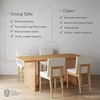 image:imageNathan James Willow Boho Rattan Dining Table Set for 4 Wood Dining Table Set of 4 Upholstered Dining Chairs with Rattan Back and Solid Wood Legs Cream BoucleWarm PineLight BrownWhite