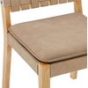 image:imageNathan James Willow Boho Rattan Dining Table Set for 4 Wood Dining Table Set of 4 Upholstered Dining Chairs with Rattan Back and Solid Wood Legs Cream BoucleWarm PineLight BrownWoven Faux Leather