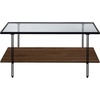 image:imageSonia Bohemian 2Tier Oval Coffee Table Living Room Cane Table with Storage Shelf and MidCentury Legs in Honey Brown Wood with Rattan AccentBlack