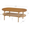 image:imageSonia Bohemian 2Tier Oval Coffee Table Living Room Cane Table with Storage Shelf and MidCentury Legs in Honey Brown Wood with Rattan AccentHoney Brown