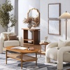 image:imageSonia Bohemian 2Tier Oval Coffee Table Living Room Cane Table with Storage Shelf and MidCentury Legs in Honey Brown Wood with Rattan AccentHoney Brown