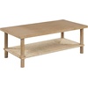 image:imageSonia Bohemian 2Tier Oval Coffee Table Living Room Cane Table with Storage Shelf and MidCentury Legs in Honey Brown Wood with Rattan AccentLight BrownSeagrass