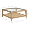 image:imageSonia Bohemian 2Tier Oval Coffee Table Living Room Cane Table with Storage Shelf and MidCentury Legs in Honey Brown Wood with Rattan AccentLight BrownGlass