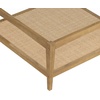 image:imageSonia Bohemian 2Tier Oval Coffee Table Living Room Cane Table with Storage Shelf and MidCentury Legs in Honey Brown Wood with Rattan AccentLight BrownGlass