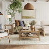 image:imageSonia Bohemian 2Tier Oval Coffee Table Living Room Cane Table with Storage Shelf and MidCentury Legs in Honey Brown Wood with Rattan AccentLight BrownGlass