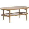 image:imageSonia Bohemian 2Tier Oval Coffee Table Living Room Cane Table with Storage Shelf and MidCentury Legs in Honey Brown Wood with Rattan AccentLight WoodRattan