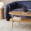 image:imageSonia Bohemian 2Tier Oval Coffee Table Living Room Cane Table with Storage Shelf and MidCentury Legs in Honey Brown Wood with Rattan AccentLight WoodRattan
