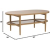 image:imageSonia Bohemian 2Tier Oval Coffee Table Living Room Cane Table with Storage Shelf and MidCentury Legs in Honey Brown Wood with Rattan AccentLight WoodRattan