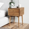 image:imageNathan James 32704 Harper MidCentury Oak Wood Nightstand with 2Drawers Small Side End Table with Storage BrownOak Brown
