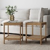 image:imageNathan James 33301 Hayes Solid Wood Nightstand Bedside End or Side Table in Light Brown Wood Finish amp Glass Top with Open Storage Shelf 18 in x 18 in x 22 inLight BrownGlass