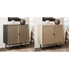 image:imageNathan James Accent Boho Modern Free Standing Buffet Sideboard Hallway Entryway Dining Living Room 1 Storage Cabinet Kova  Black OakCane amp Light OakBlack