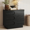 image:imageNathan James Andrew 3Drawer Rattan Dresser or Boheminan Living Room Storage Cabinet with Natural Rattan Accent and Metal Legs Light OakBlackIris Black Oak
