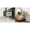 image:imageNathan James Andrew Nightstand Bundle with Mina Rattan Wood End Table BlackGold and OakBlack Accent Tables with Storage for Bedroom or Living Room