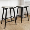 image:imageNathan James Barker Classic Counter Height Wood Barstool with Leather Removable Cushion Backless Island 24 Bar Stool for Kitchen Chestnut Brown Set of 2BlackWhite Boucle