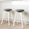 image:imageNathan James Barker Classic Counter Height Wood Barstool with Leather Removable Cushion Backless Island 24 Bar Stool for Kitchen Chestnut Brown Set of 2Dark GrayWhite