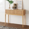 image:imageNathan James Beacon Wooden Sofa Console Table with Drawers Bohemian Entryway Table Hallway Table with Seagrass Shelf Light BrownJasper Warm Pine
