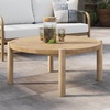 image:imageNathan James Bora Round Outdoor Coffee Table Farmhouse Wood Coffee Table for Patio or Porch Solid Acacia Wood