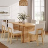 image:imageNathan James Briggs Modern Farmhouse Dining Set for 6 Solid Wood Dining Room Table Set with 6 Upholstered Dining Chairs Light BrownLight BrownWhite