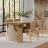 image:imageNathan James Briggs Modern Farmhouse Dining Set for 6 Solid Wood Dining Room Table Set with 6 Upholstered Dining Chairs Light BrownLight BrownWoven Faux Leather