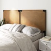 image:imageNathan James Charlie Wall Mount Hanging Upholstered Headboard Queen White Boucle with Brown Faux Leather StrapsBrownBlack
