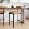image:imageNathan James Dahlia Counter Height Chair Modern Barstool with Back MidCentury Metal Legs and Leather Padded Cushion for Kitchen Island and Bars BrownBlack Set of 2Light Brownmatte Black