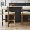 image:imageNathan James Dahlia Counter Height Chair Modern Barstool with Back MidCentury Metal Legs and Leather Padded Cushion for Kitchen Island and Bars BrownBlack Set of 2CreamLight Brown