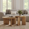 image:imageNathan James Davis Round Wooden Coffee Table Nesting Coffee Table Set Nested Table Furniture for Living Room Light Brown