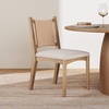 image:imageNathan James Elodia Upholstered Dining Chair with Seagrass Back Solid Wood Modern Dining Room Chair with Natural Flax Upholstery Light BrownElodia Natural FlaxSeagrass
