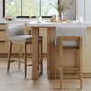 image:imageNathan James Gracie Modern Upholstered Bar Chair Wooden Bar Stool for Kitchen Island with Faux Leather Upholstery Light Brown Set of 2BrownGrey