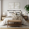 image:imageNathan James Harper Mid Century Modern Set Solid Wood Living Room Storage with 2 Nightstands Solid Wood Legs and Metal Drawer Pulls AcaciaBlackBrushed Light BrownSeagrass
