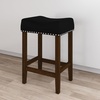 image:imageNathan James Harvey Rattan Bar Stool Bohemian Counter Height Stool with Woven Seagrass Seat Solid Wood Legs and Metal Footrest SeagrassBrushed Gray Set of 4BlackDark Brown