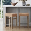 image:imageNathan James Harvey Rattan Bar Stool Bohemian Counter Height Stool with Woven Seagrass Seat Solid Wood Legs and Metal Footrest SeagrassBrushed Gray Set of 4SeagrassBrushed Gray
