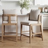 image:imageNathan James Irie Scandinavian Counter Height Cushioned Bar Stool Kitchen Bar Stool with Boucle Upholstery Metal Legs and Solid Wood Frame Cream BoucleBlack Set of 4Chuck FlaxLight Brown