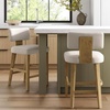 image:imageNathan James Irie Scandinavian Counter Height Cushioned Bar Stool Kitchen Bar Stool with Boucle Upholstery Metal Legs and Solid Wood Frame Cream BoucleBlack Set of 4FlaxLight Brown