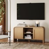 image:imageNathan James Iris Mid Century Modern Minimalist TV Stand with Storage Media Console Cabinet for TVs Up to 50 Light Brown