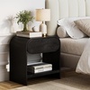 image:imageNathan James Iris MidCentury Modern Nightstand with Drawer End Table with Storage for Bedroom or Living Room with Rounded Silhouette Black Oak
