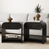 image:imageNathan James Iris MidCentury Modern Nightstand with Drawer End Table with Storage for Bedroom or Living Room with Rounded Silhouette Black Oak Set of 2
