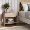 image:imageNathan James Iris MidCentury Modern Nightstand with Drawer End Table with Storage for Bedroom or Living Room with Rounded Silhouette Light Oak