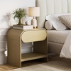 image:imageNathan James Iris MidCentury Modern Nightstand with Drawer Wooden Bedside Table for Bedroom or Living Room with Rounded Silhouette