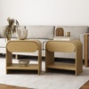 image:imageNathan James Iris MidCentury Modern Nightstand with Drawer Wooden Bedside Table for Bedroom or Living Room with Rounded Silhouette Set of 2