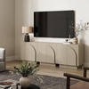 image:imageNathan James Iris MidCentury Modern White Wood Credenza with Arched Cabinet Doors for Living RoomBeige