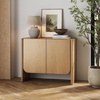 image:imageNathan James Jacala Mid Century Modern Entryway Storage Cabinet with Doors Living Room Accent Cabinet with Wood Frame Black OakRaw Oak