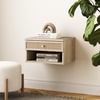 image:imageNathan James Jackson Wall Mounted Rattan Floating Bedroom Nightstand with Storage Drawer and Modern Open Shelf Cubby Light OakRattanLight OakRattan