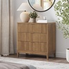 image:imageNathan James Jasper Mid Century Modern 3Drawer Dresser with Solid Wood Frame Fluted Dresser for Nursery or Small Drawer for Bedroom Light Brown