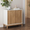 image:imageNathan James Jasper Modern Sideboard TV Stand with Fluted Doors Accent Storage for Kitchen or Living Room Black Oak Set of 2Warm Whitewarm Pine